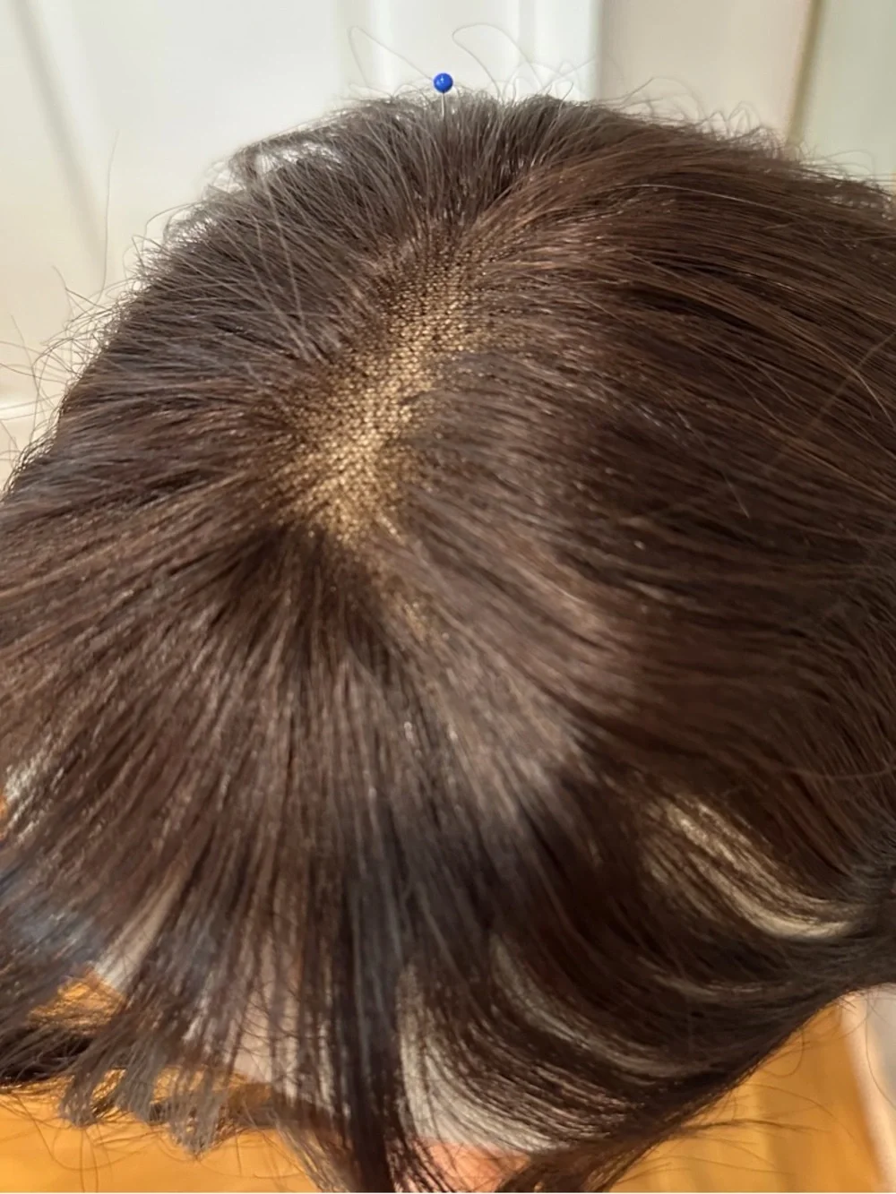 11” Dark Brown Human Hair Topper with Bangs Hair Extensions #TF4‎